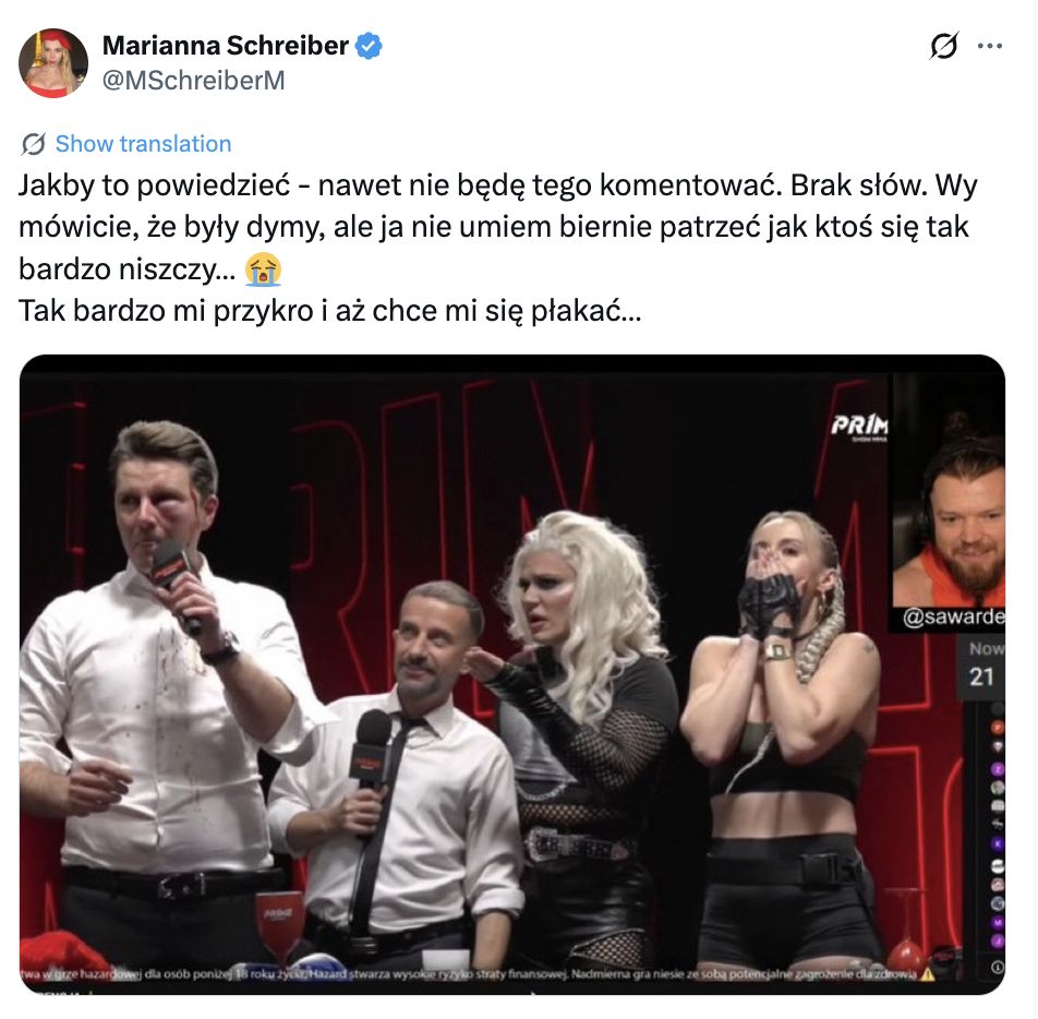 Marianna Schreiber pokazała zdjęcie z konferencji Prime MMA