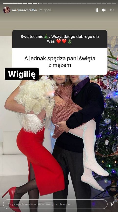 Marianna Schreiber żali się na Instagramie po Wigilii z mężem-ministrem
