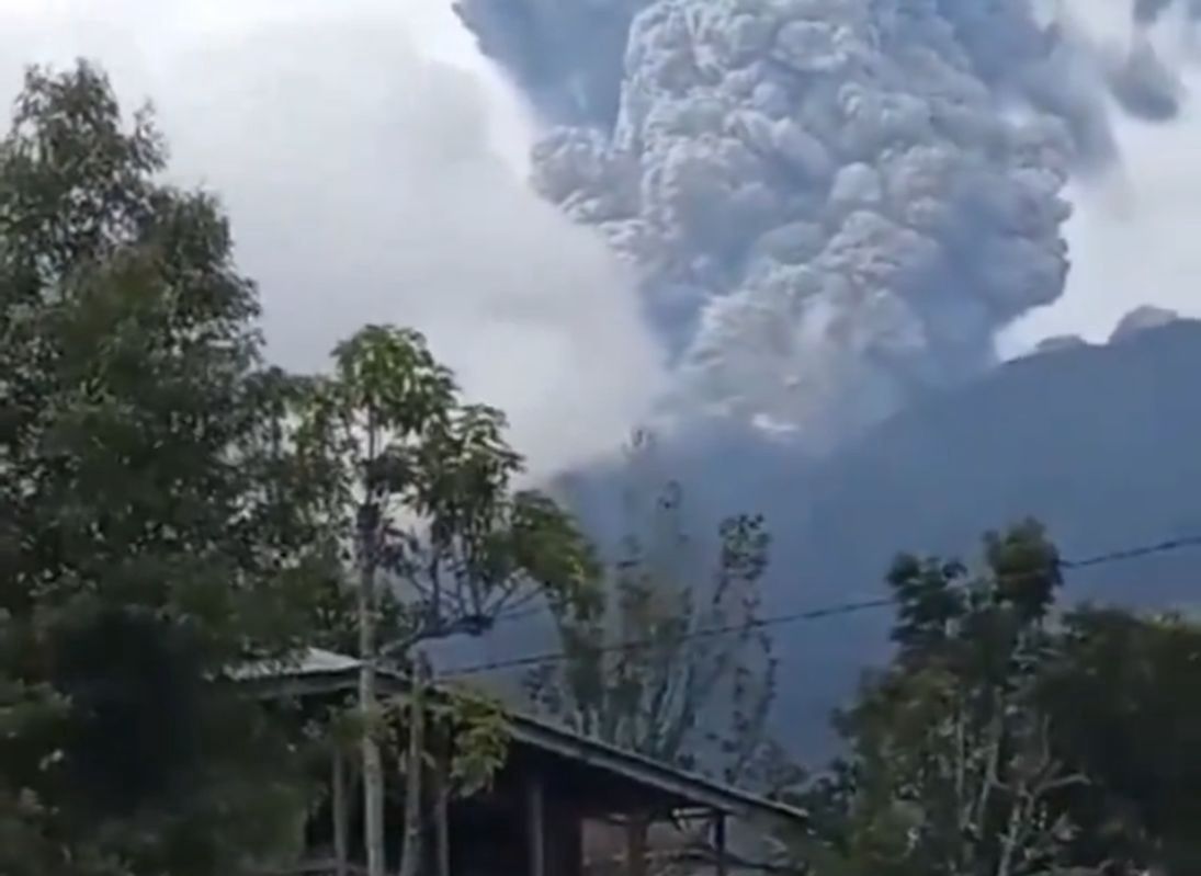 Volcano eruption in Indonesia.