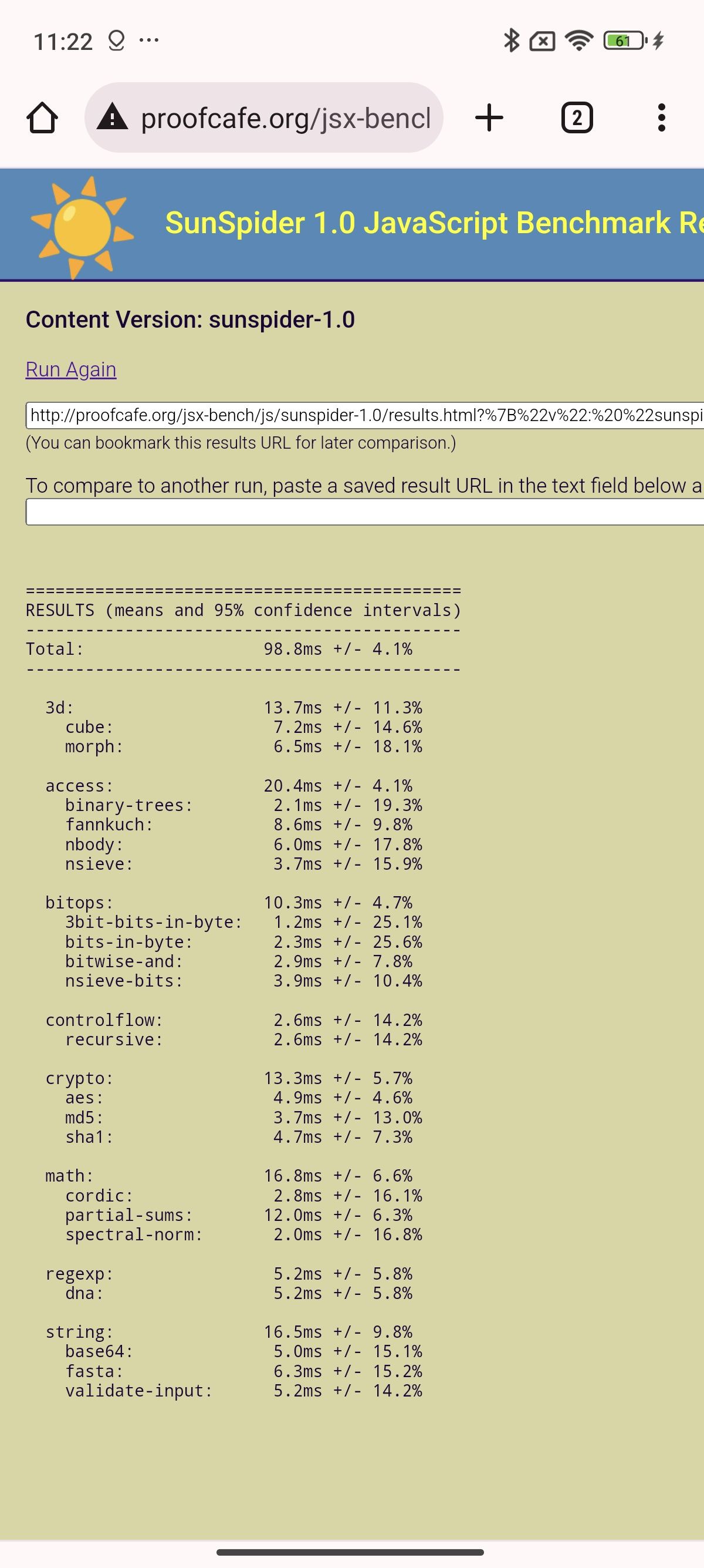 Xiaomi 14 - wynik Sunspider