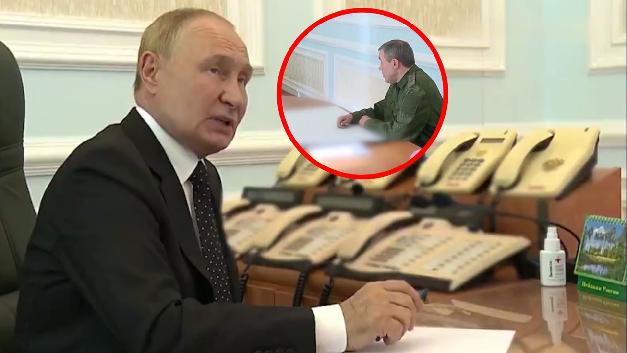 A strange recording from the Kremlin. They cut out the sound, covered the notes