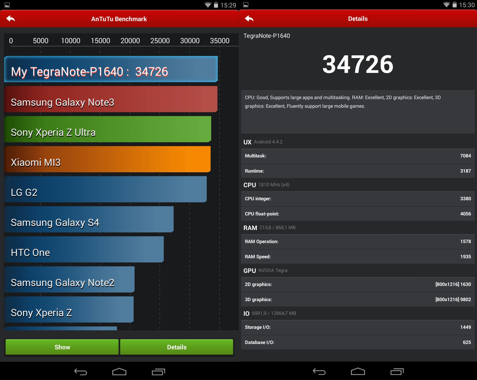 Tegra Note 7 - test wydajności i gry 2