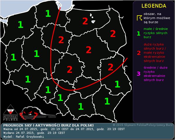 Prognoza burz dla Polski. Wydał Rafał Grzybowski