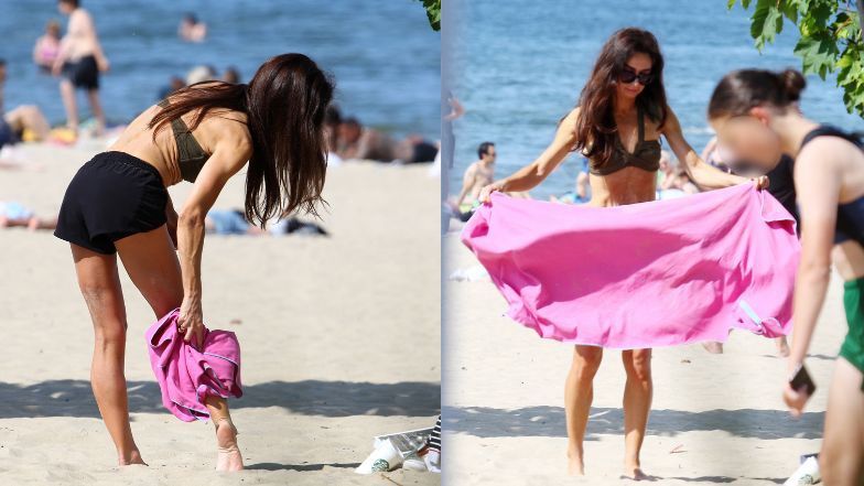 Marta Kaczyńska wypoczywa na sopockiej plaży