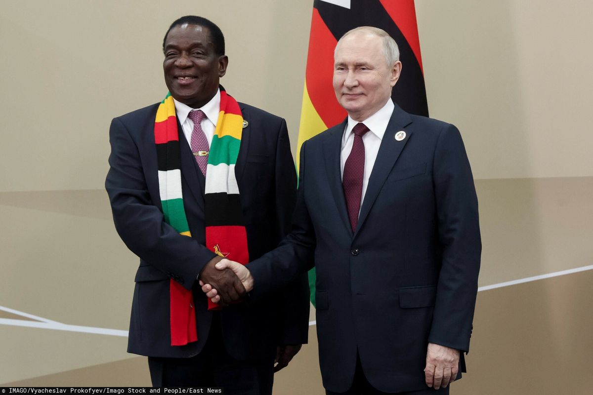 Władymir Putin i prezydent Zimbabwe Emmerson Mnangagwa
