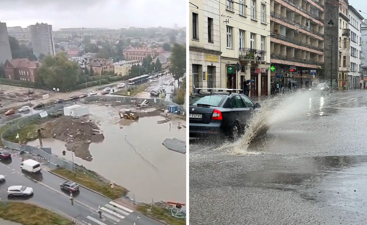 Ulewa dotarła do Krakowa. Woda w szpitalu i problemy z przejazdami