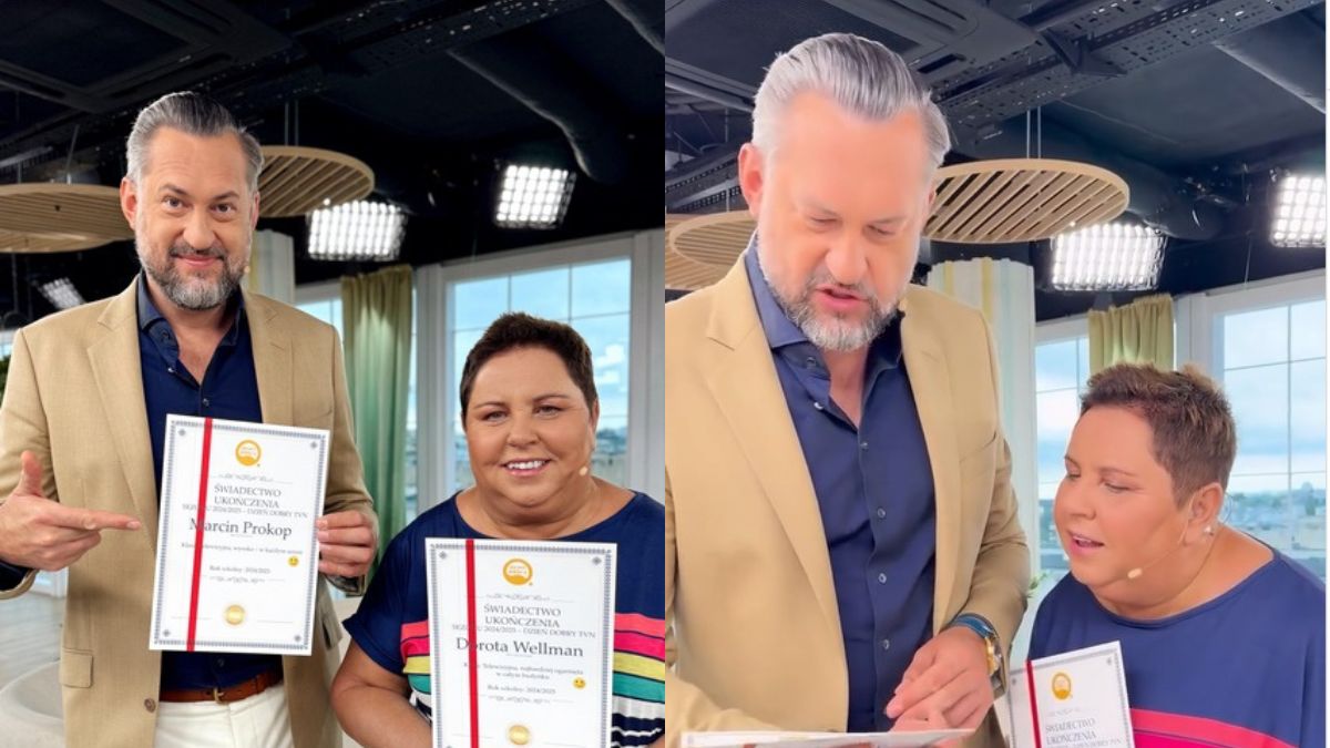 Prokop i Wellman pokazali zabawne świadectwa w "DD TVN"