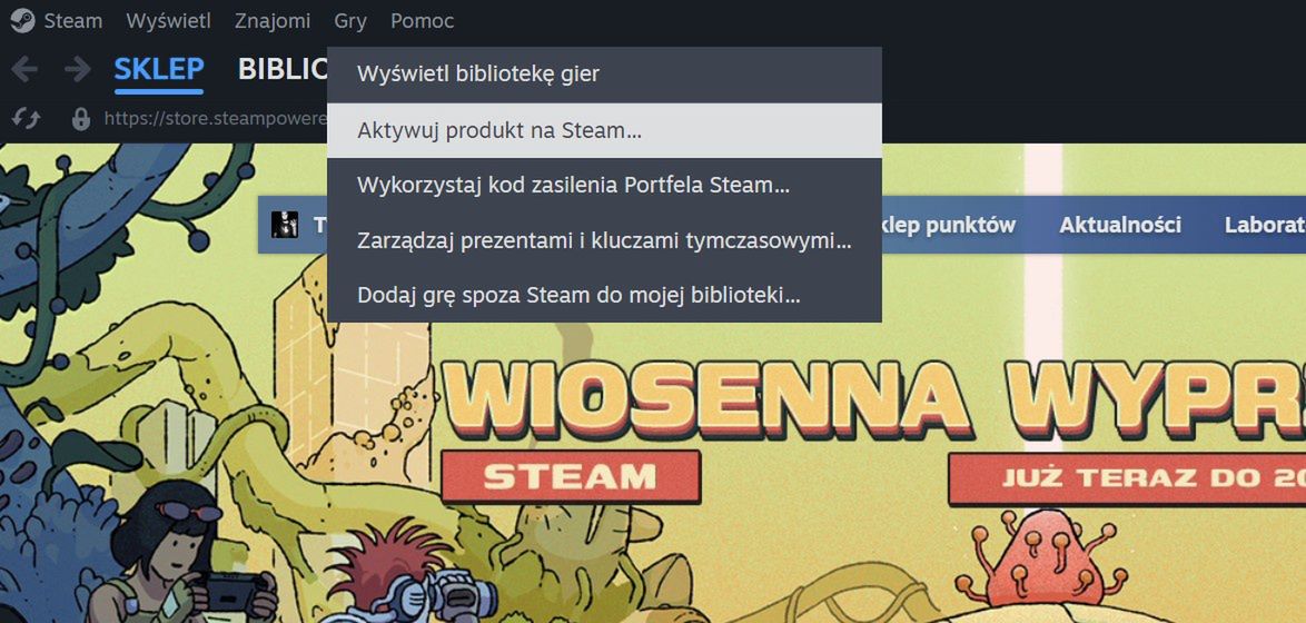 Okno klienta Steam