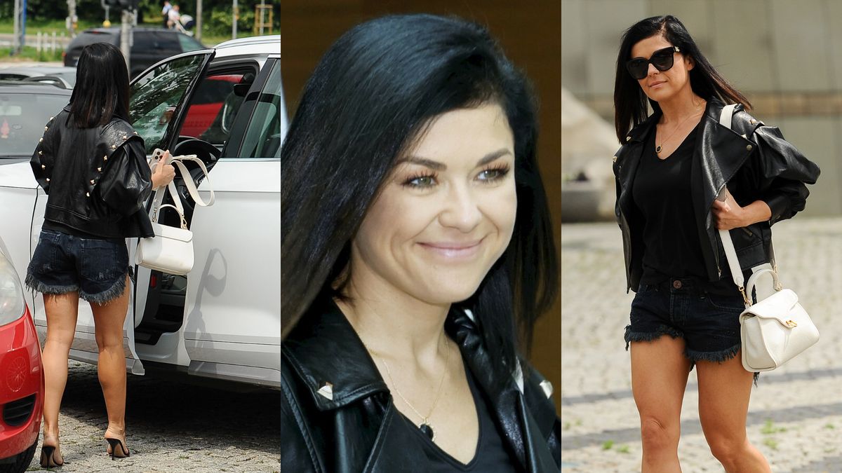 Katarzyna Cichopek wychodzi z budynku TVP i czmycha do auta 