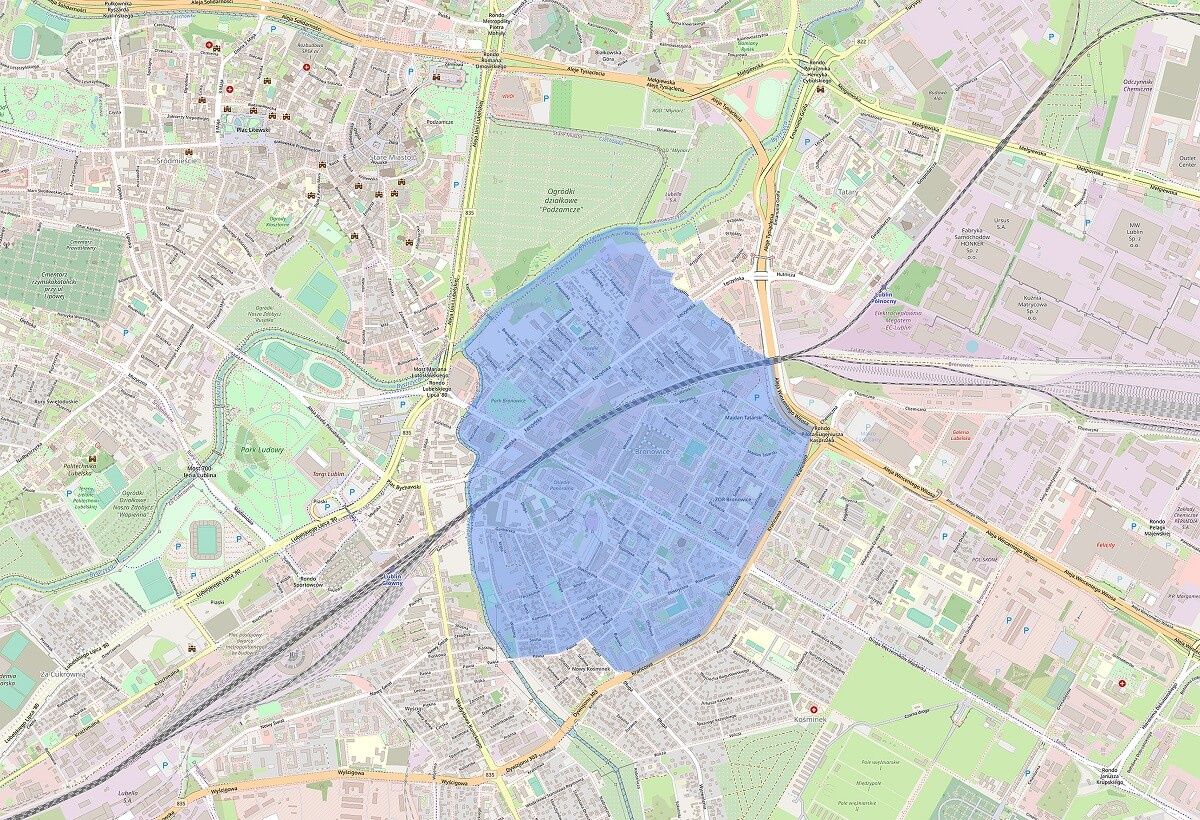 Niewybuch przy ul. Wrońskiej - strefa ewakuacji