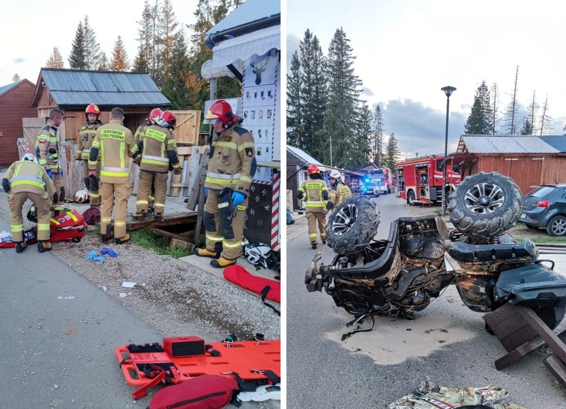 Zakopane. 18-latek wjechał quadem w stragan 