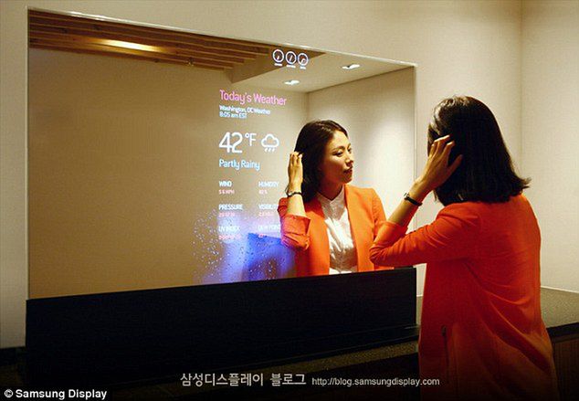 Smart Mirror Samsunga, które pokazano w Hongkongu w połowie 2015 roku