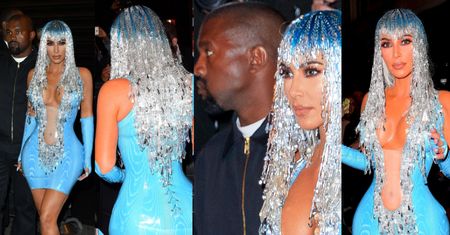 MET Gala Afterparty: Kosmiczna Kim w turkusie z naburmuszonym mężem pozuje paparazzi (ZDJĘCIA)