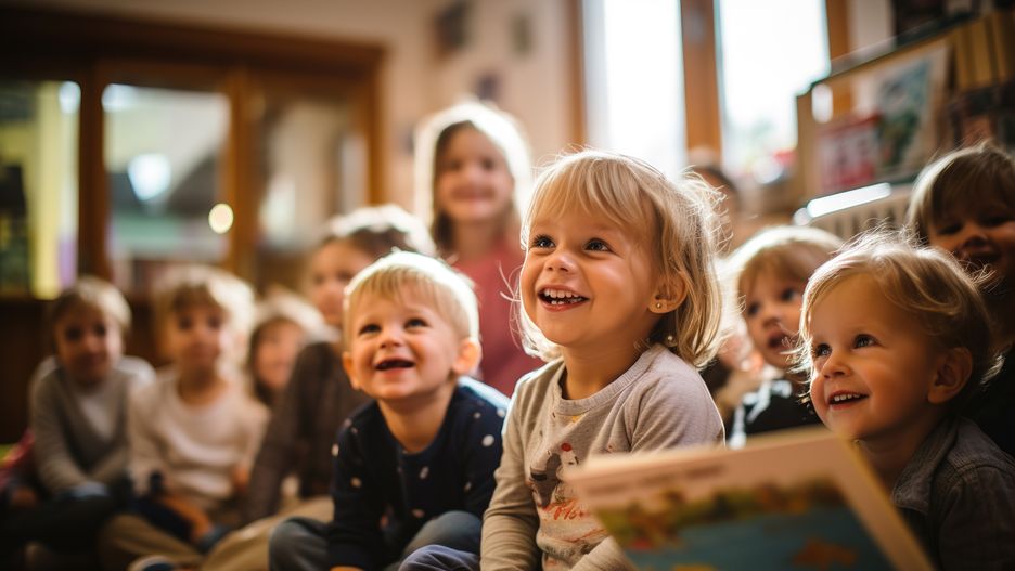 Dzieci w przedszkolu na zajęciach