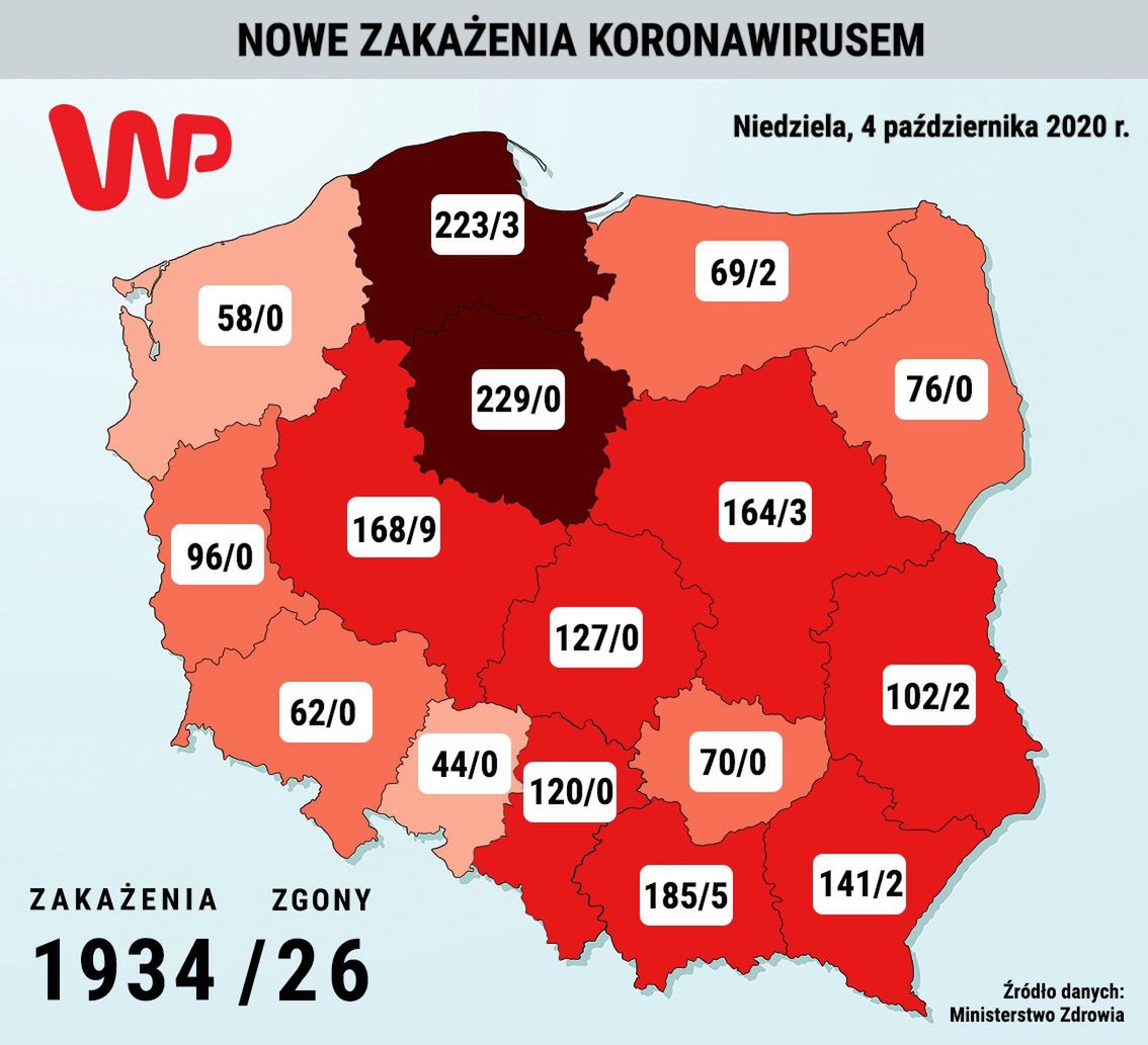 Koronawirus. Mapa zakażeń