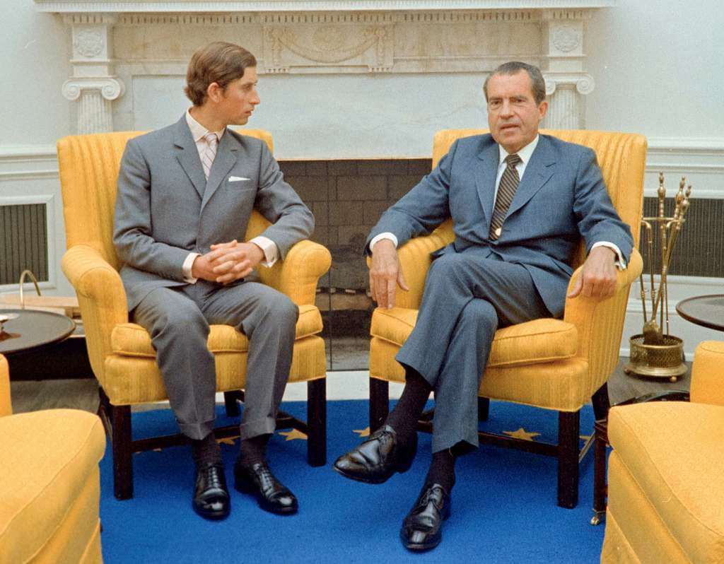 Król (wówczas książę) Karol i prezydent Richard Nixon