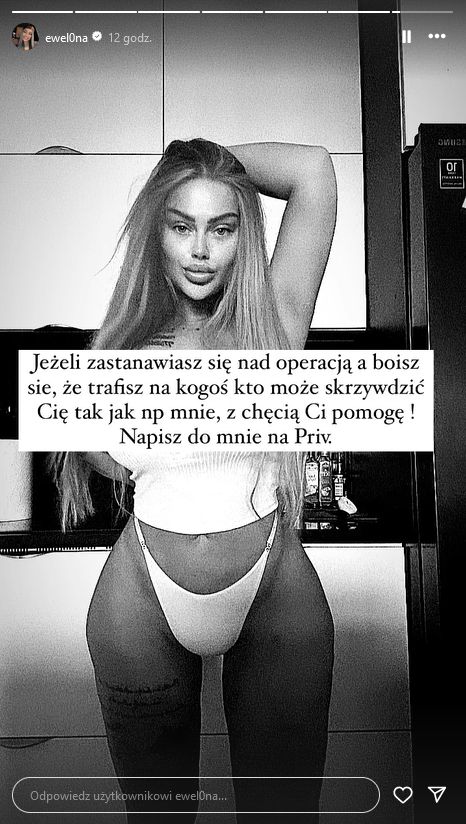 Ewel0na zachwyca się efektami ostatniej operacji plastycznej 