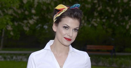 Alżbeta Lenska w telewizji śniadaniowej. Wystąpiła w odważnej skórzanej mini