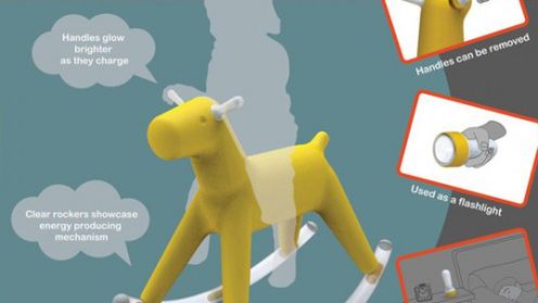 Koń na biegunach ze świecącymi uszami 1