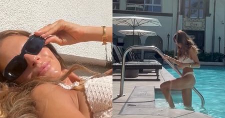 Weronika Rosati WYŁANIA SIĘ z basenu, wdzięcząc się w jasnym bikini. Fani komplementują: "Figura marzenie"