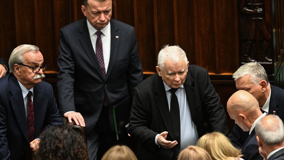 Jarosław Kaczyński, Mariusz Błaszczak, Leonard Krasulski
Warszawa, 13.11.2023.