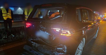 Blokada A4. Kolizja trzech samochodów