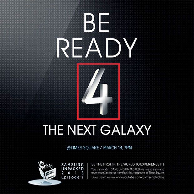 Plakat zapowiadający Galaxy S IV