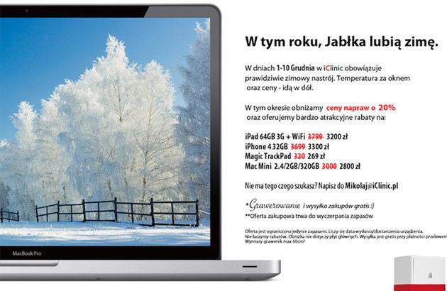 W tym roku jabłka lubią zimę – promocja na naprawy sprzętu Apple’a