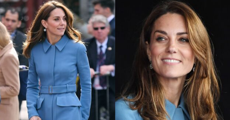 Kate Middleton cała w błękicie podczas chrzcin statku badawczego