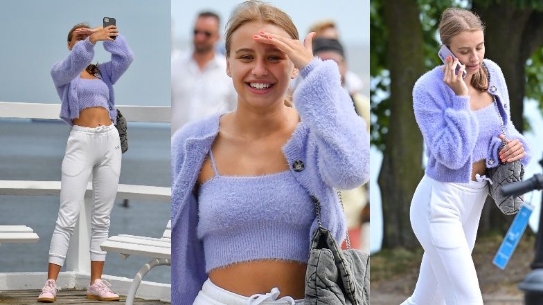 Oliwia Bieniuk spaceruje po sopockim molo i raczy się lemoniadą na deptaku (ZDJĘCIA)