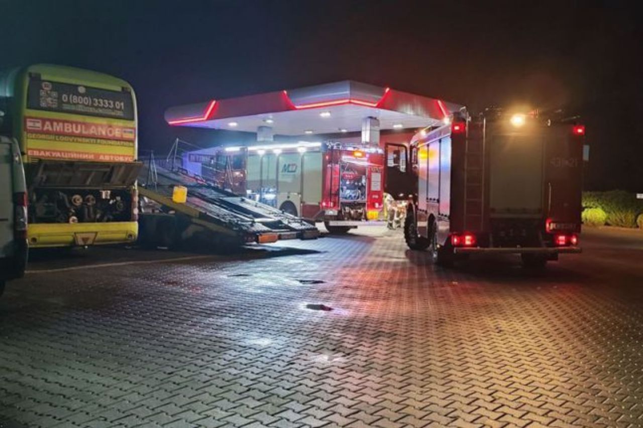 Pożar ukraińskiego autobusu-ambulansu