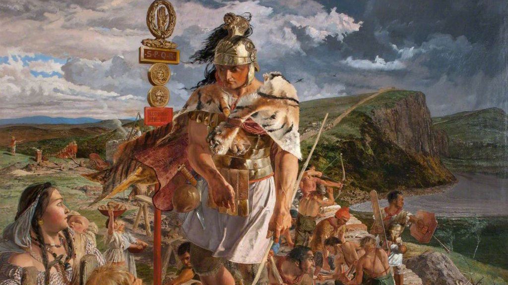 Przy budowie Wału Hadriana (mal. John Clayton, 1857)