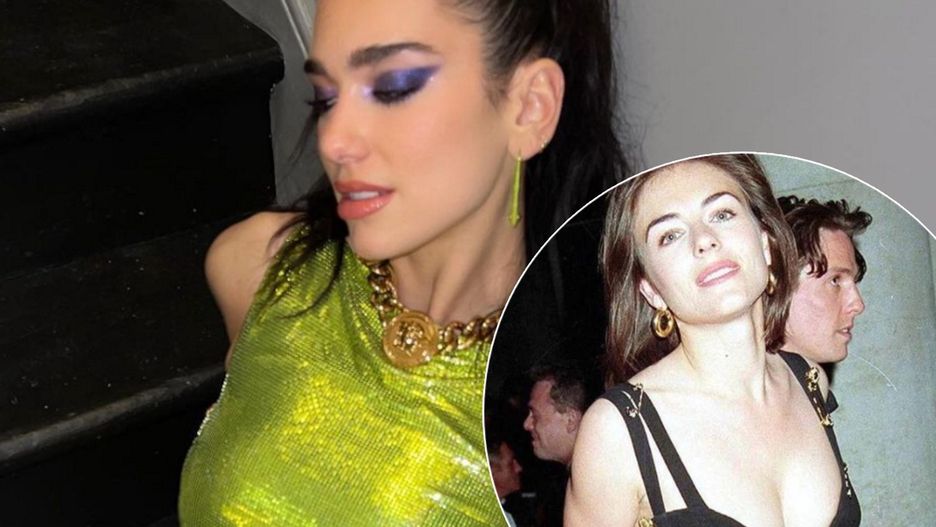 Dua Lipa czy Liz Hurley? Która lepiej nosi wdzianko z agrafkami?