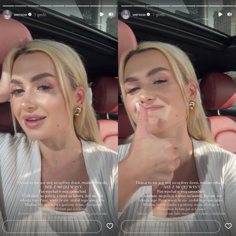 Wersow miała stłuczkę w Warszawie