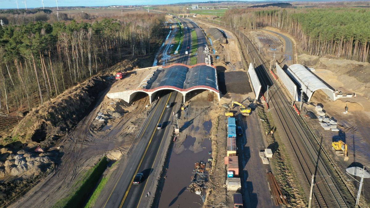 Budowa drogi ekspresowej S3 Dargobądz - Troszyn (luty 2024 r.)