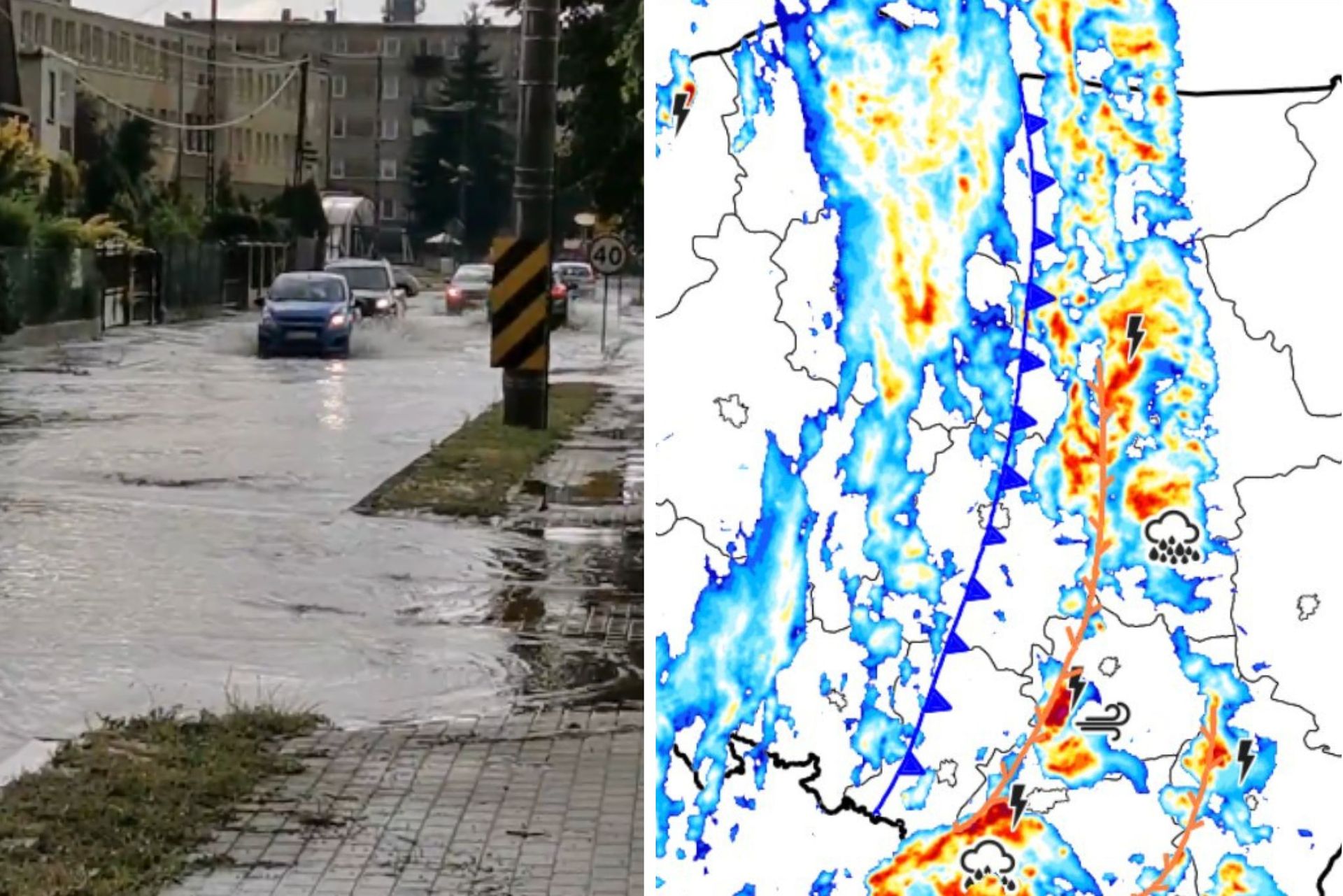 Nawałnice i ulewy nad Polską. W regionach już pierwsze podtopienia