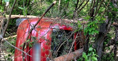 Góra Kalwaria: Pościg za Nissanem. Kierowca uderzył w drzewo i dachował