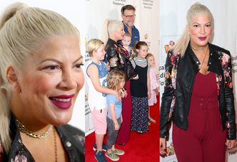 Tori Spelling z całą rodziną ociepla wizerunek na ściance (ZDJĘCIA)