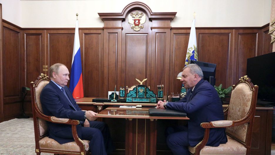Władimir Putin i nowy szef Roscosmosu Jurij Borisow