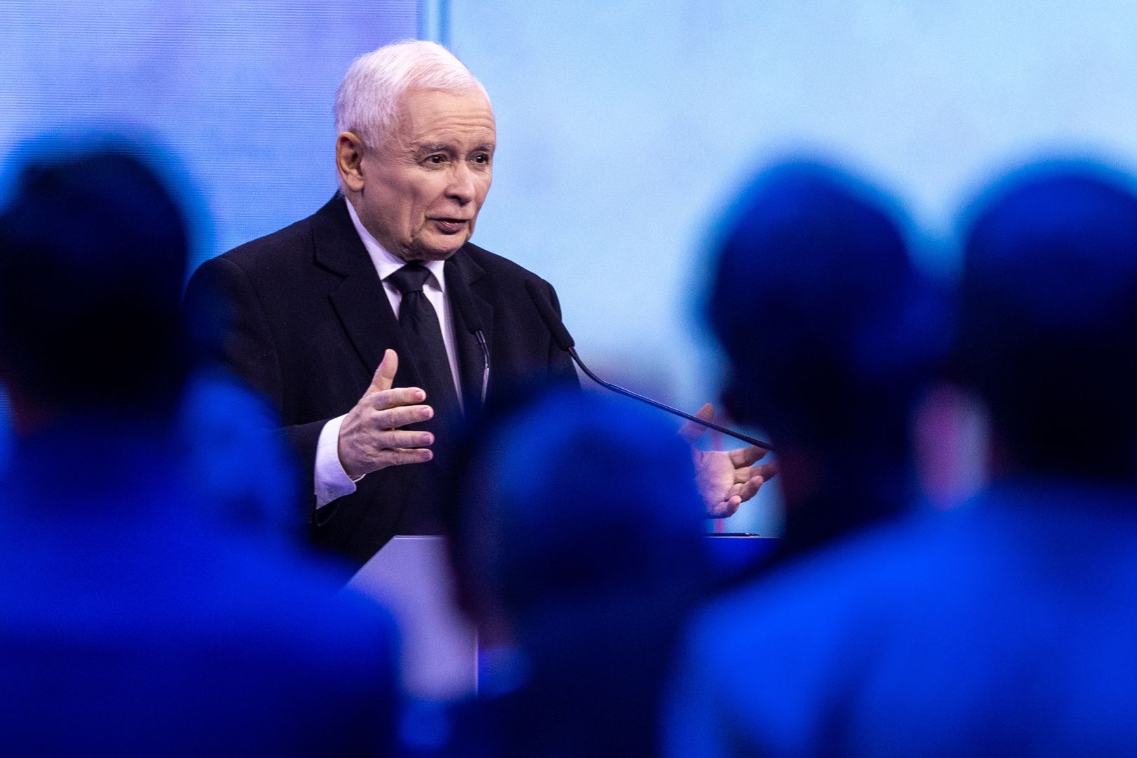 Jaroslaw Kaczynski  leader of ruling party Law and Justice during the second day of the program convention in Warsaw, Poland, on May 14, 2023
NO SALES POLAND (Photo by Andrzej Iwanczuk/NurPhoto via Getty Images)