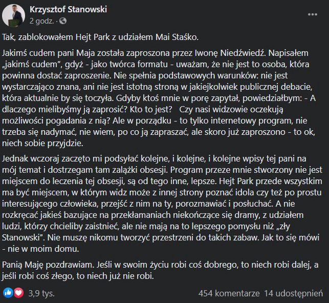 Krzysztof Stanowski kontra Maja Staśko