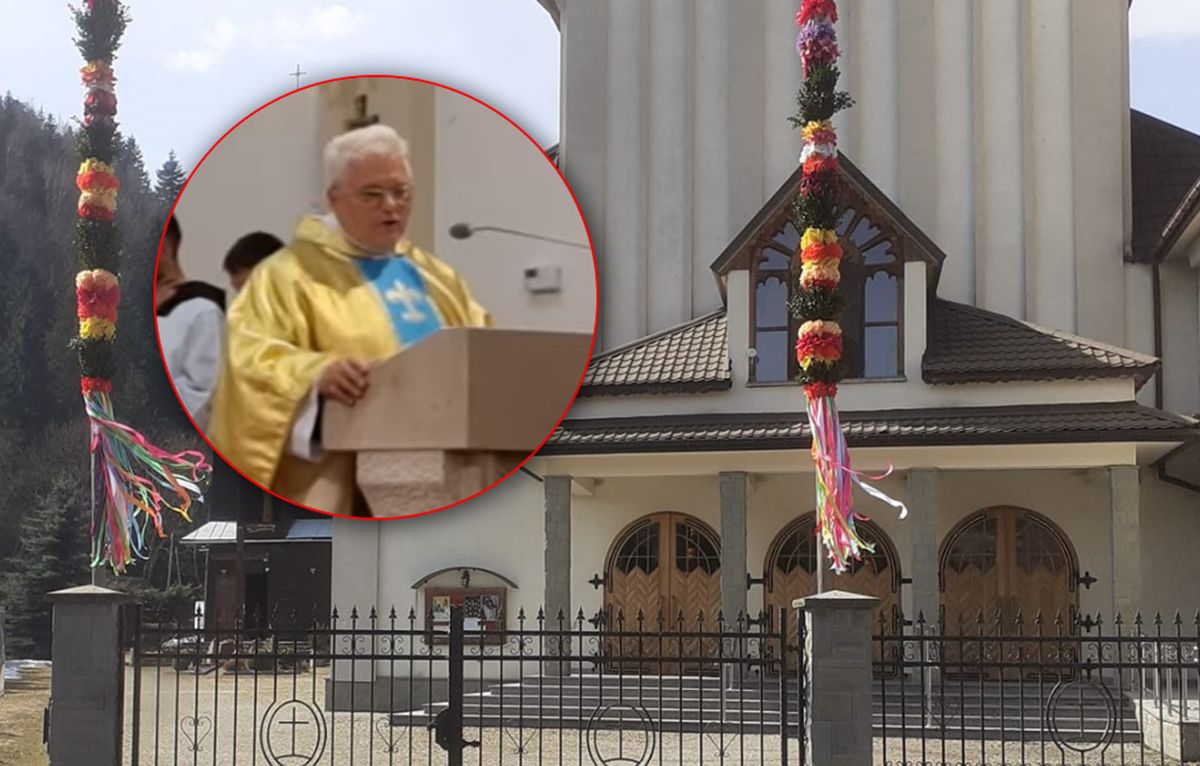 Ksiądz poparł Nawrockiego na mszy.