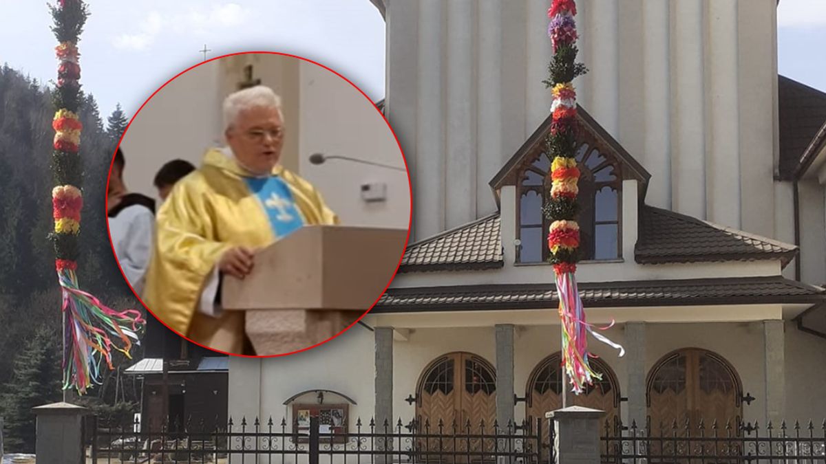 Ksiądz poparł Nawrockiego na mszy.