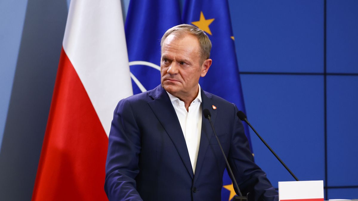 NATO Secretary General Mark Rutte Visits Poland
Polish Prime Minister Donald Tusk during the press conference after his meeting with NATO Secretary General Mark Rutte in Warsaw, Poland on November 13, 2024. (Photo by Jakub Porzycki/NurPhoto via Getty Images)
NurPhoto
security cooperation, jakub porzycki, polish government, political conference, bilateral talks, international meeting, geopolitical, november 13, political leaders, international relations, defense policy, defense, secretary general, north atlantic, north atlantic treaty organization, nurphoto, transatlantic relations, alliance, european politics, pm, strategic discussions, global affairs., nato-poland relations, warsaw meeting
