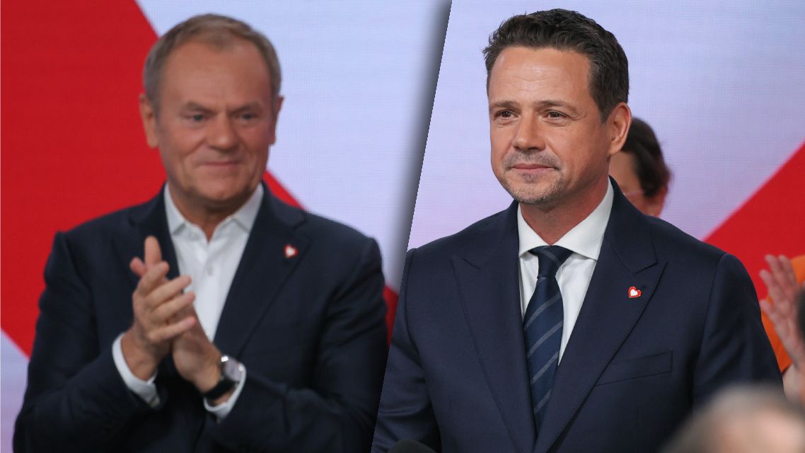 Donald Tusk i Rafał Trzaskowski podczas Rady Krajowej Platformy 