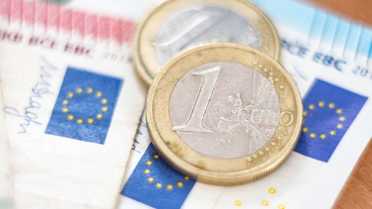 One Euro Coin, stacked money on euro coins and banknotes in the background. Euro coins are portraying the value and a map of Europe, but each country in the eurozone has its own design on the obverse in Thessaloniki, Greece, on April 15, 2020. The currency is managed by the European Central Bank (ECB) of EU. (Photo Illustration by Nicolas Economou/NurPhoto via Getty Images)