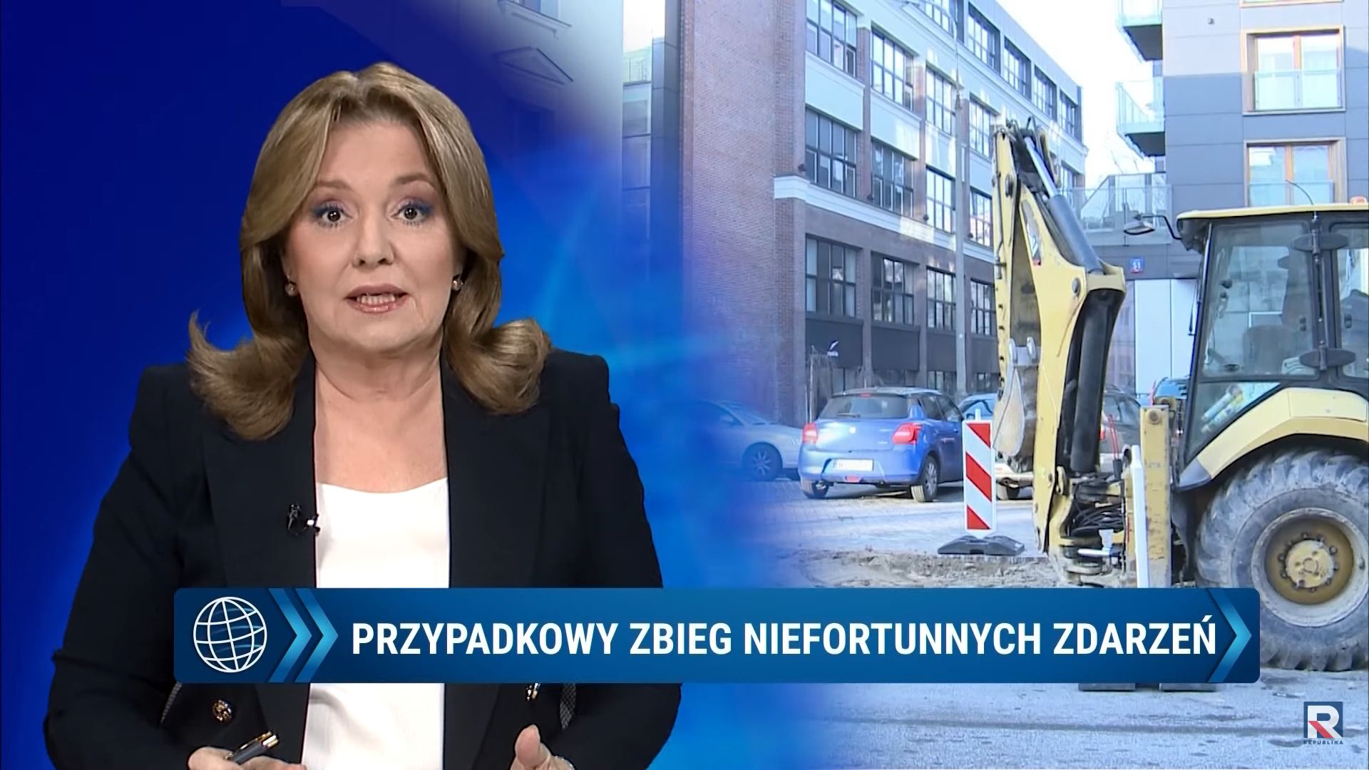 Telewizja Republika wytropiła kolejny spisek. Koparka przed siedzibą stacji