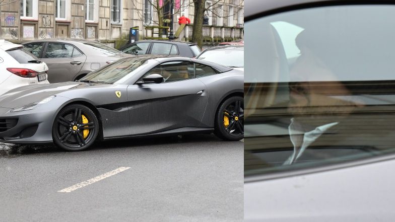 Patryk Vega wsiada do ferrari za 1,2 miliona złotych w czapce za ponad 2 tysiące złotych