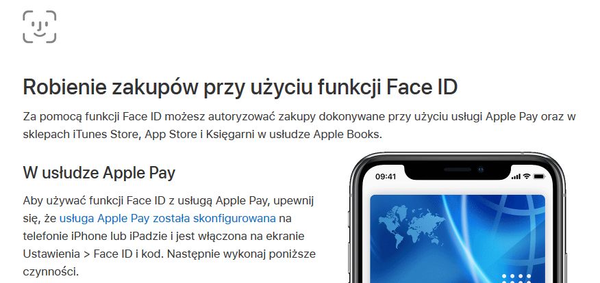 Face ID to nie tylko logowanie, to także bezdotykowe zakupy (fot. Apple)