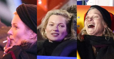 Kate Moss z papieroskiem szaleje w zimowym parku zabaw (ZDJĘCIA)